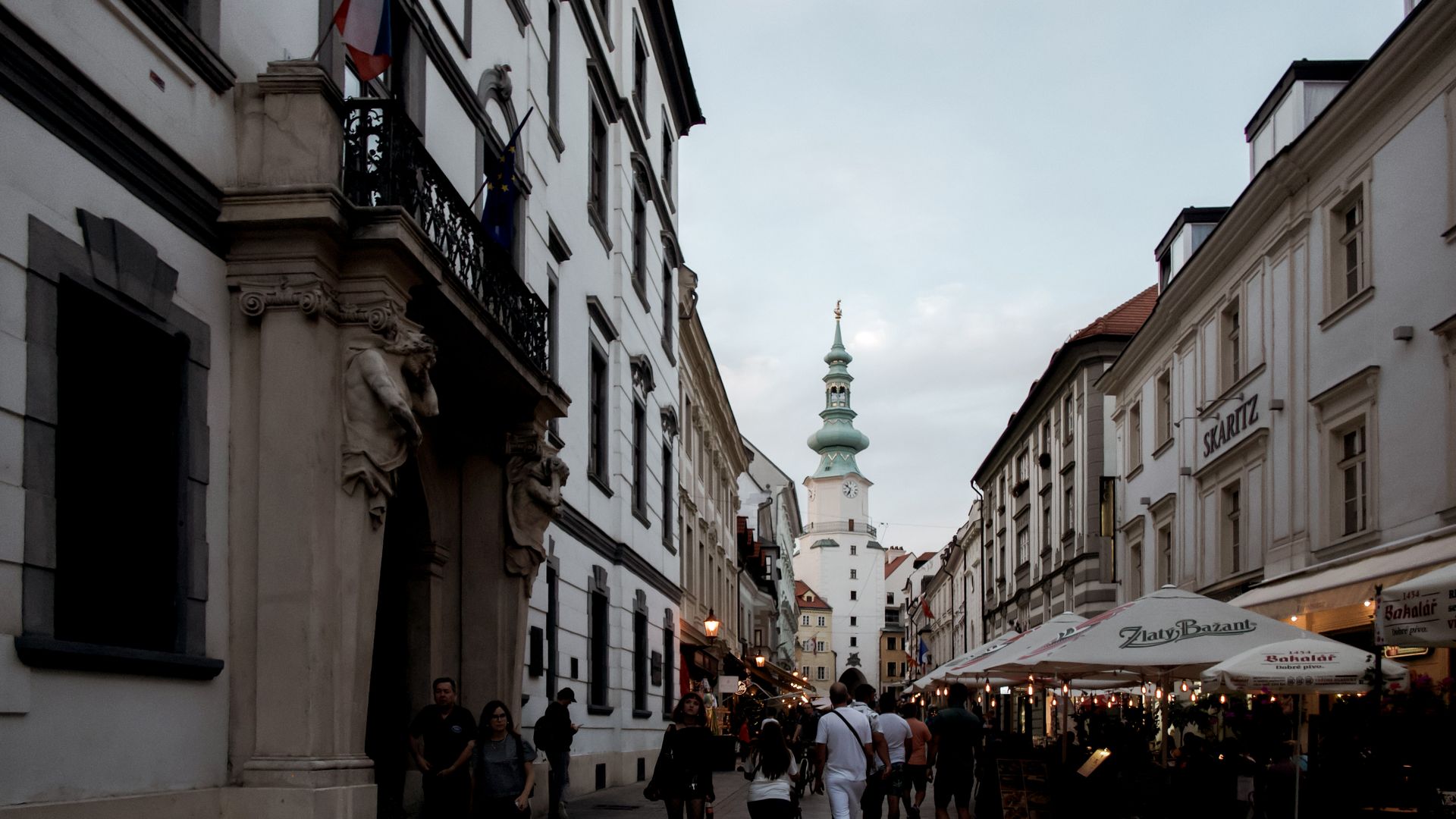 Historické centrum Bratislavy počas prehliadky